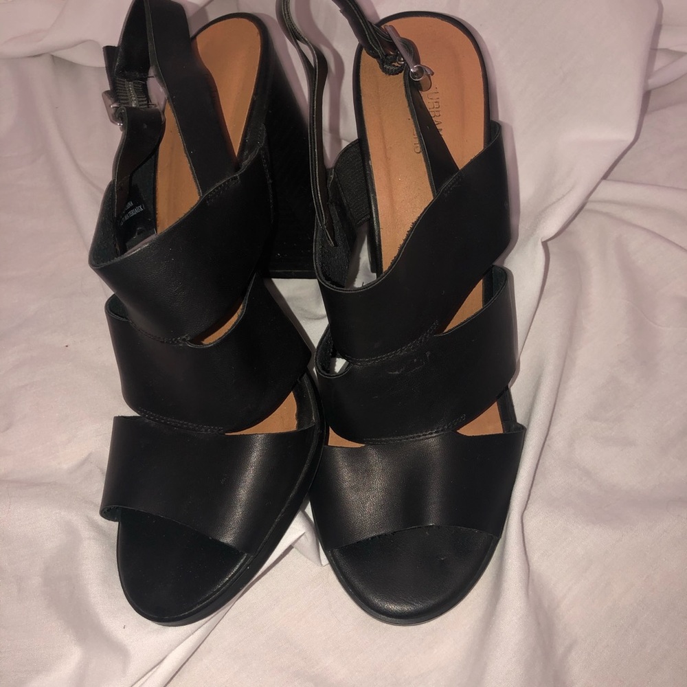 Black Thick Strap Urban Outfitters Heels